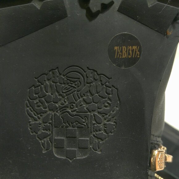 Vince Camuto Wenters Quilted Black Leather Tall Riding Boots Full Zip Size 7.5 B - Picture 4 of 10